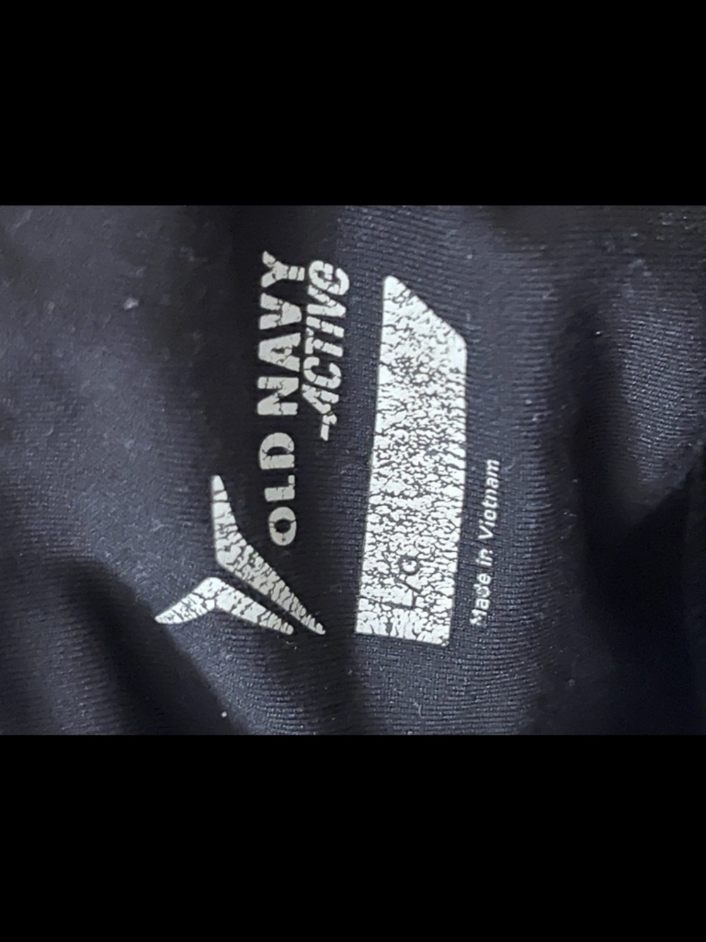 Old Navy Black Active Leggings with White Logo - Picture 3 of 4